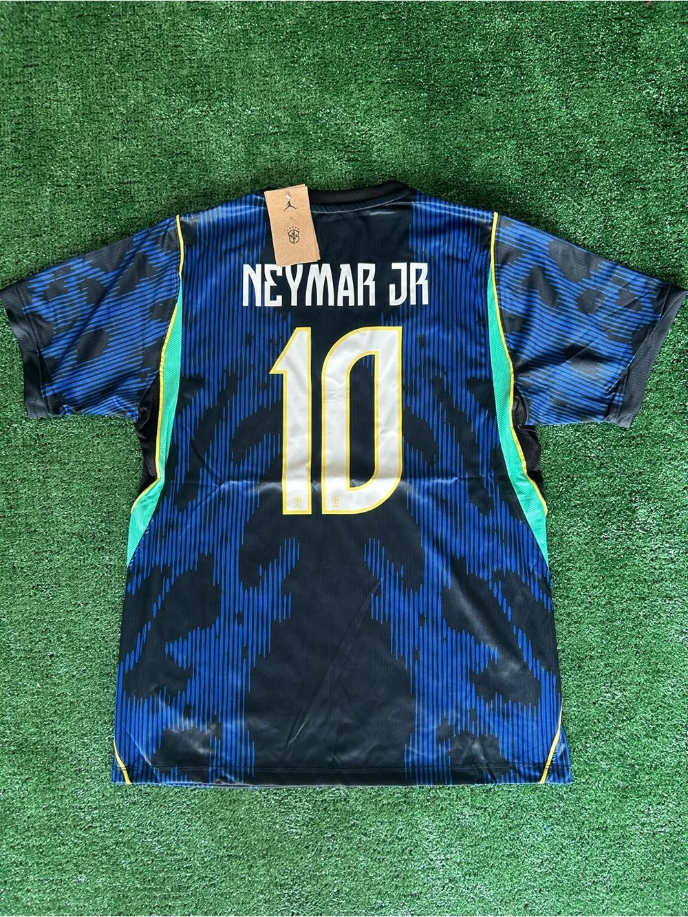 Jordan Neymar Jr #10 Soccer Jersey - Black, Blue, White, Gold